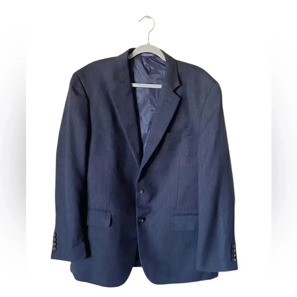 Stafford Merino Wool Dark Blue Blazer Classic Size 44L
